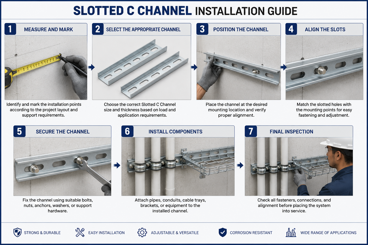 slotted c Channel Installation