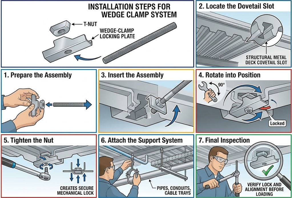 wedge clamp Installation